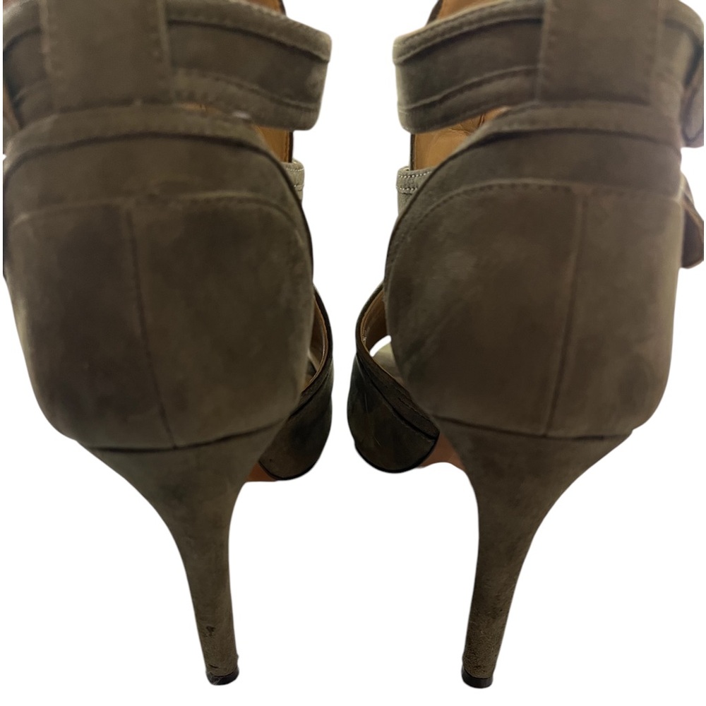 Micheal Kors Olive green Peep-Toe 4 inch Heels, Ankle straps, Size 7 - Picture 6 of 13